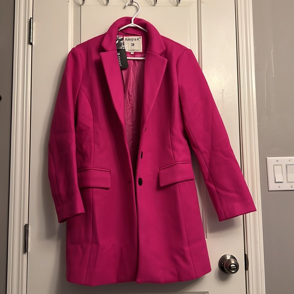 Hot Pink and wool coat